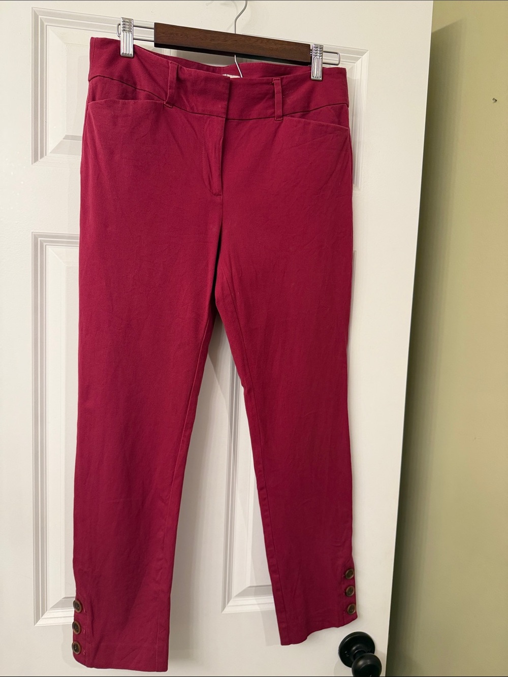 LOFT Raspberry Pink Ankle-Length Slim Jeans